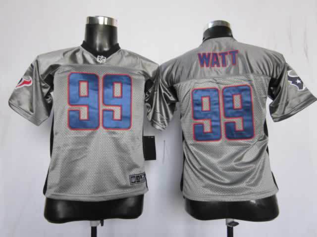 Youth Houston Texans 99 Watt Grey Nike NFL Jerseys